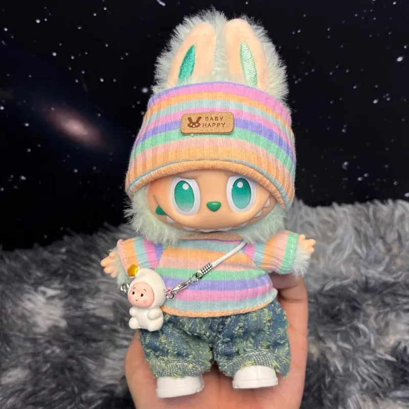 Farblich gestreifte Babykleidung Calm Hope Green Qing Ti Guo La Bubu Kleidung Regenbogenanzug