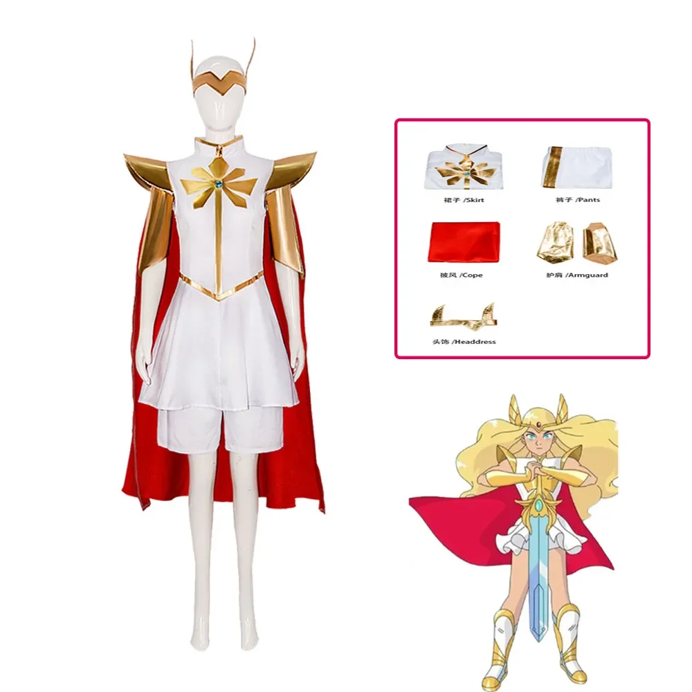 Anime Principessa del Potere She-Ra Vestito Cosplay Mantello Costume Adora Principessa Combatte Donne Ragazze Uniforme Set di Travestimento di Halloween