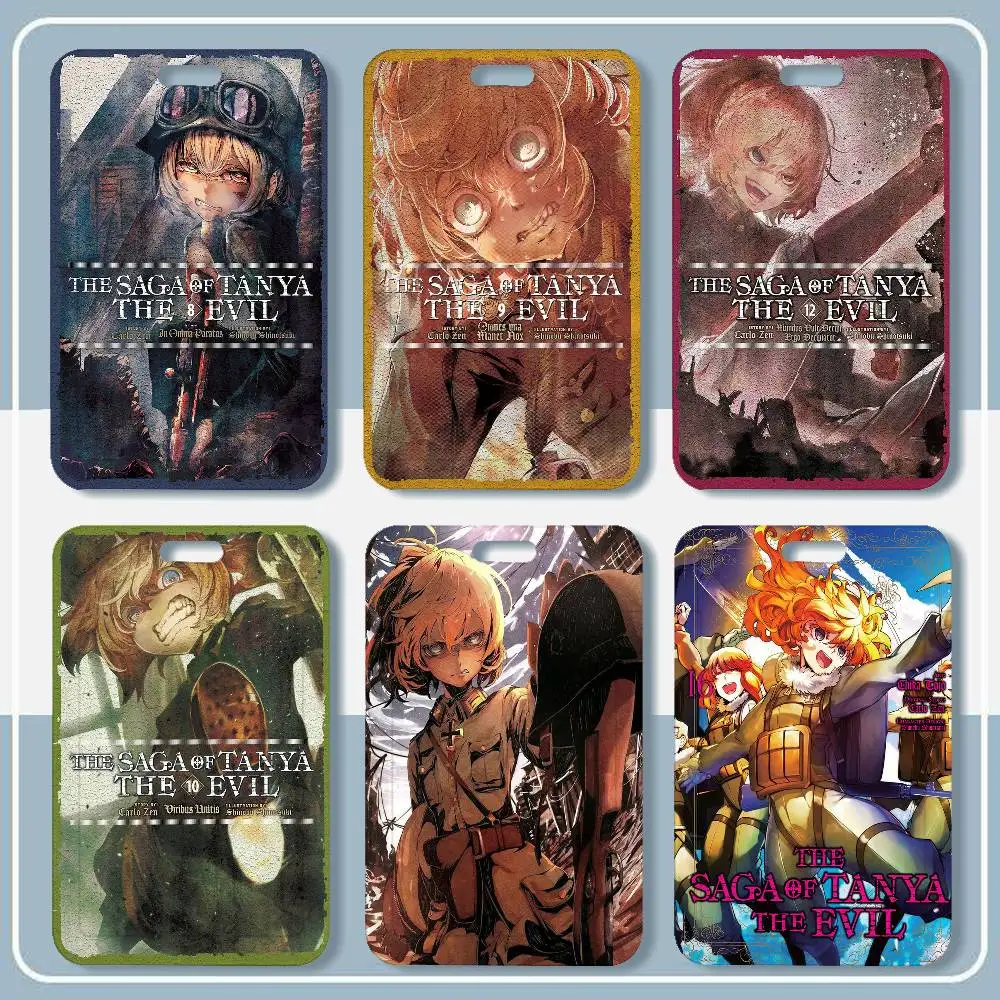 

TV Saga Anime Of Tanya The Evil Card Holder Neck Strap Pendant Door Badge Holder Lanyards Keychain Work Credential Case Gift