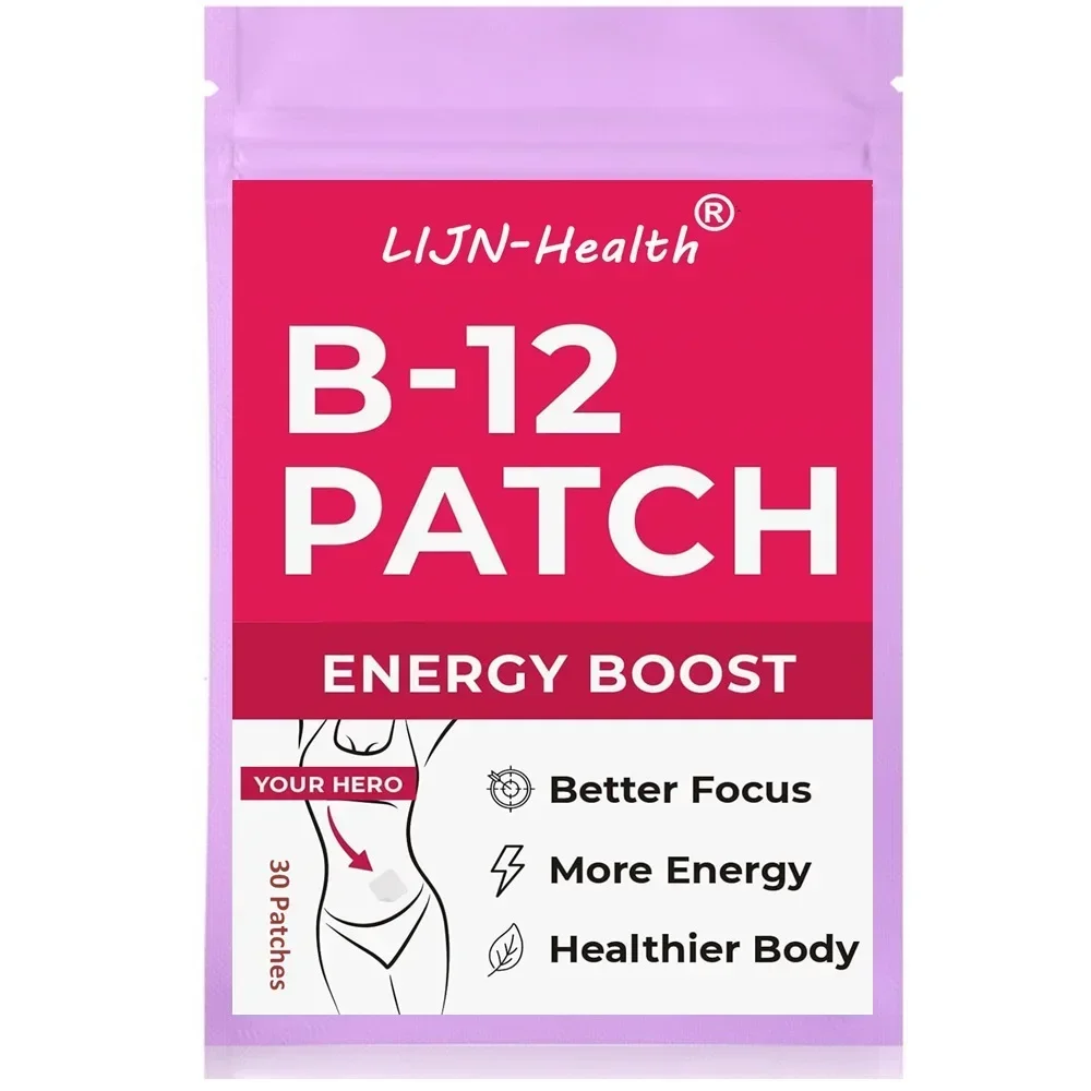 

B12 Transdermal Patches - 100% Natural Vitamin Patches for Women, Energy, Focus & Body Support,30 Patches One Month Supply