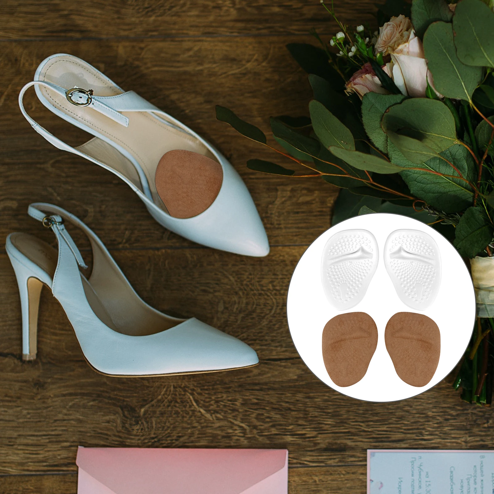 

Silicone Forefoot Pad High Heel Cushion Insoles Anti Slip Thickened Women 2 Pairs Shoe Mat High Heel Insoles Forefoot Cushion