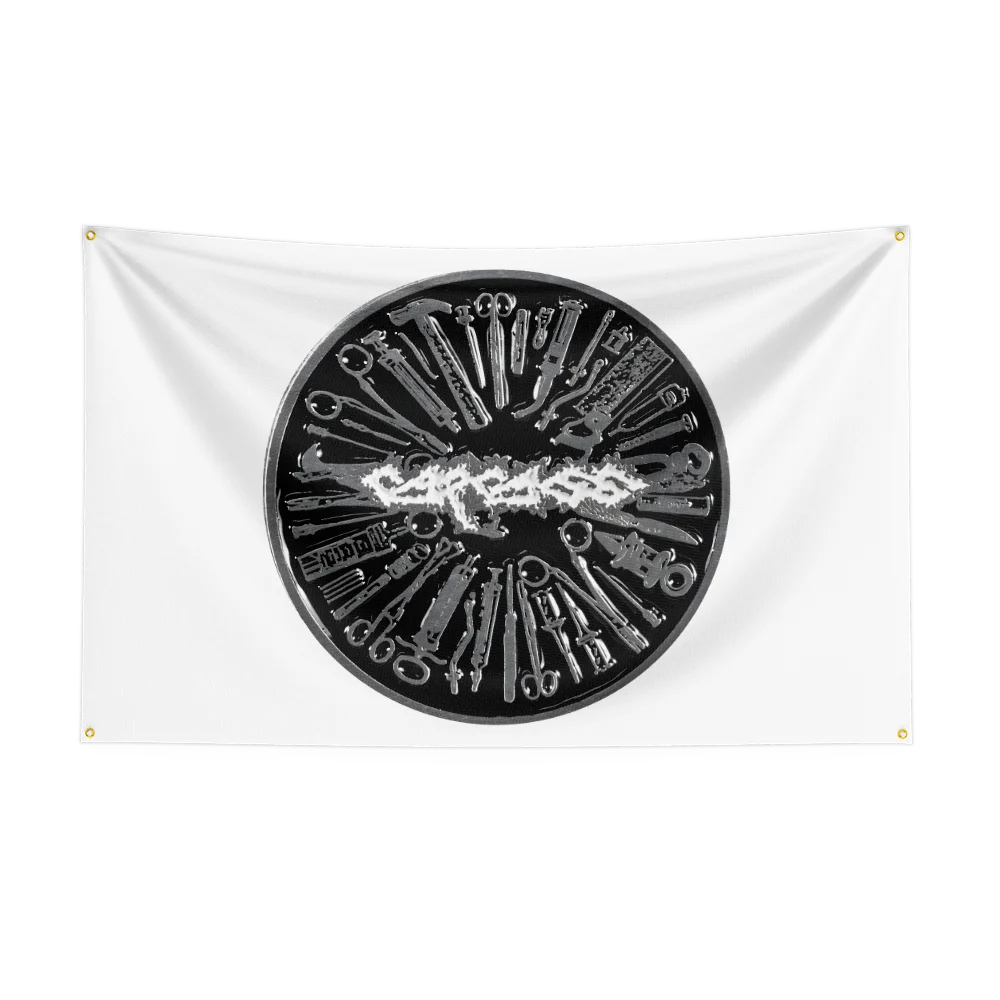 3x5 Ft C-Car-cass Heavy Rock Band Flag Polyester Digital Printing Banner for Bedroom Wall Art Out Door Tapestry Decoration