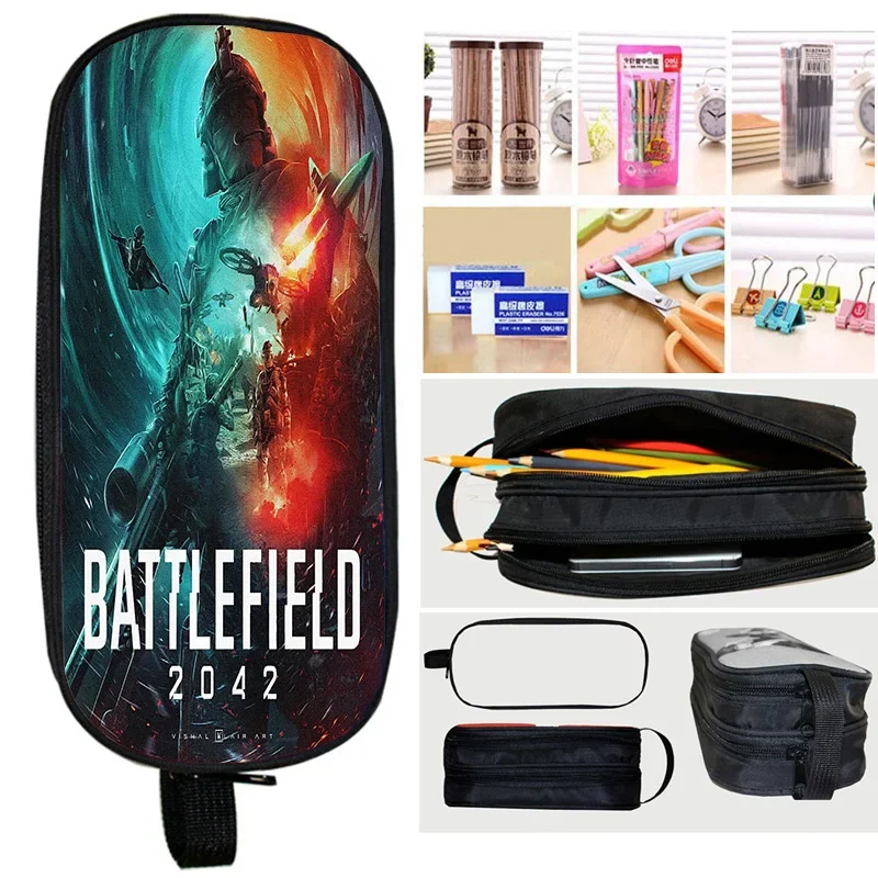 

Может DIY чехлы для ручек с индивидуальным узором BATTLEFIELD сумки для хранения канцелярских принадлежностей для учащихся начальной и средней школы детские пеналы