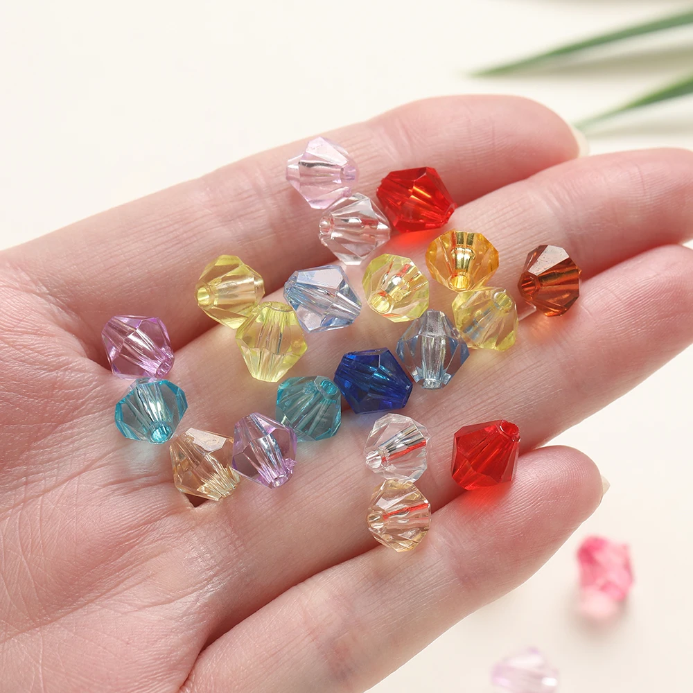 50-100Pcs 4/5/8mm Faceted Acrylic Beads Mixed Colored Loose Spacer Beads For DIY Bracelet Necklace Jewelry Making Accessories