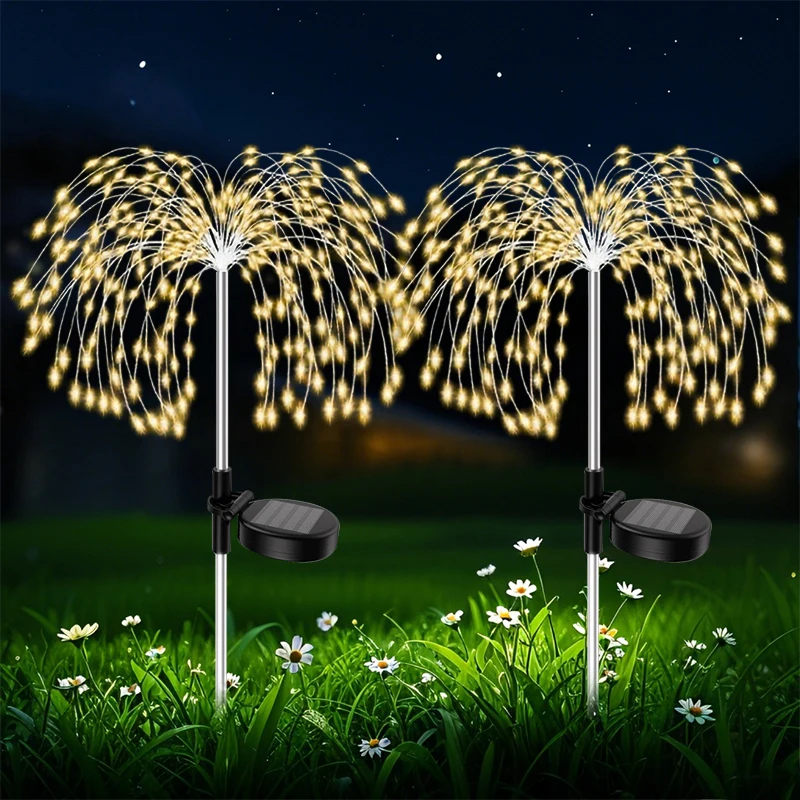 Garden Decor Solar Pathway Lights 200LED Outdoor Waterproof Firework Fairy Lights for Patio Lawn Yard Walkway image 5