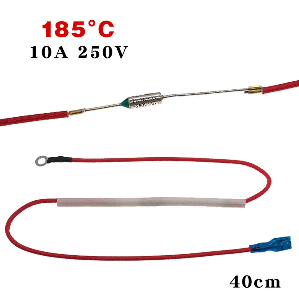 10A/250V Thermal Fuse 142/ 172/ 184/ 192/ 216/ 240℃ Temperature Fuse Wire 19/ 44/ 46CM For Rice Cooker Pressure Cooker