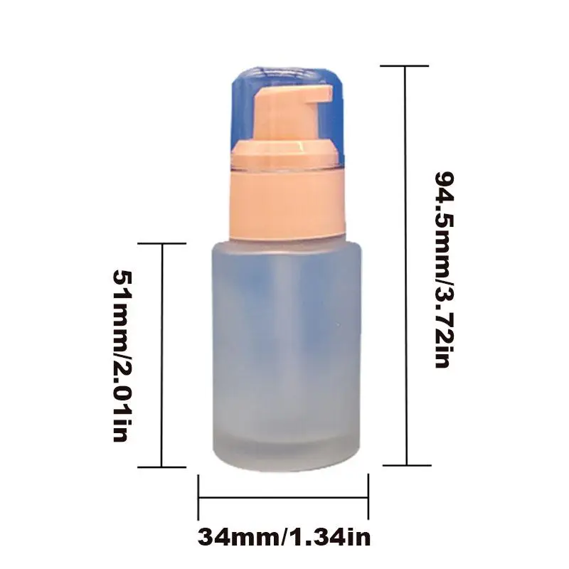 30ml ขวดปั๊ม Frosted Glass Liquid Foundation บรรจุเครื่องมือปั๊มเปล่าขวด Travel Essential บีบขวดแต่งหน้าแบบพกพา