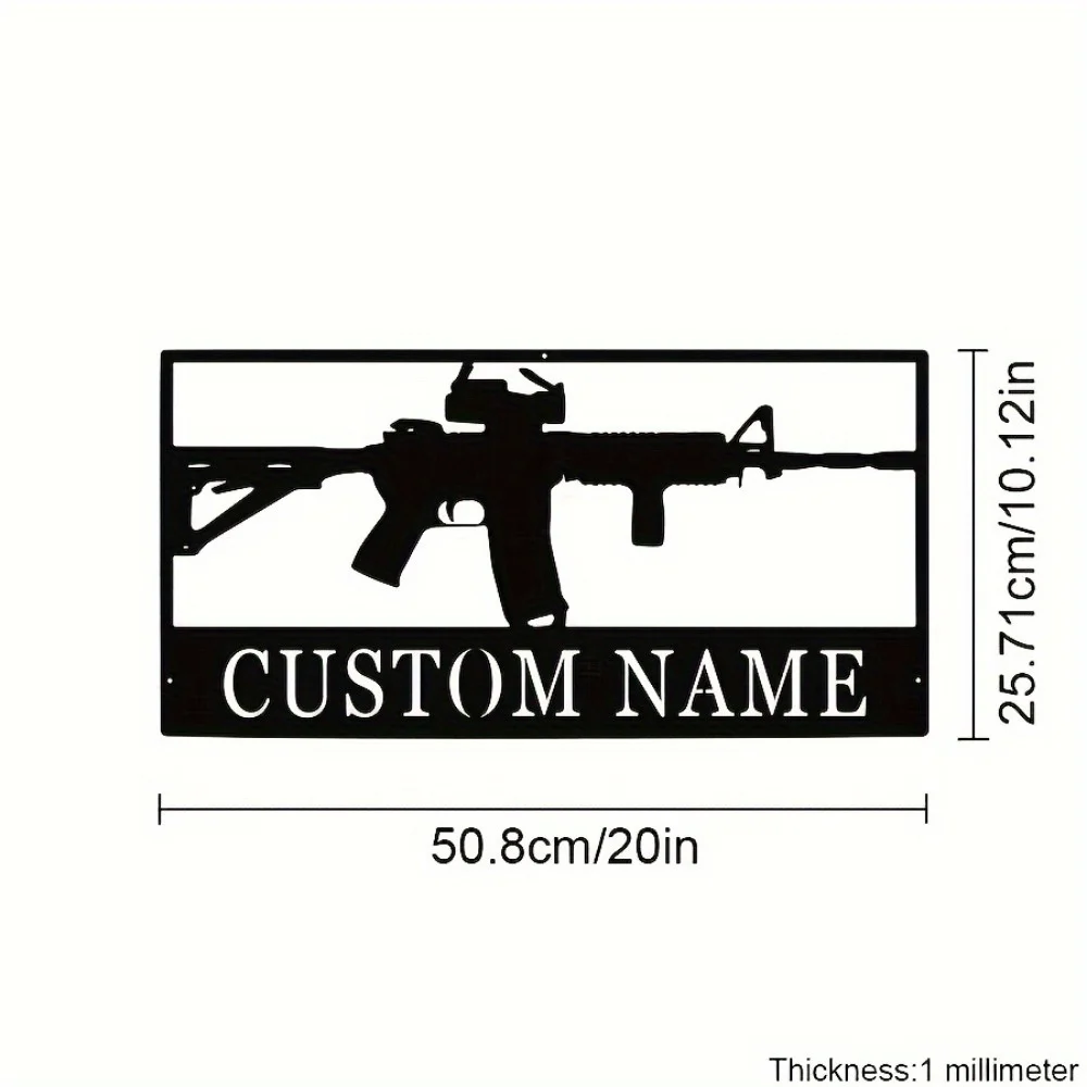 Distinct Tailored Antique - Look Rifle Metal Wall Decoration Custom Engraved Gun Themed Durable Indoor Art for Workplace Gift