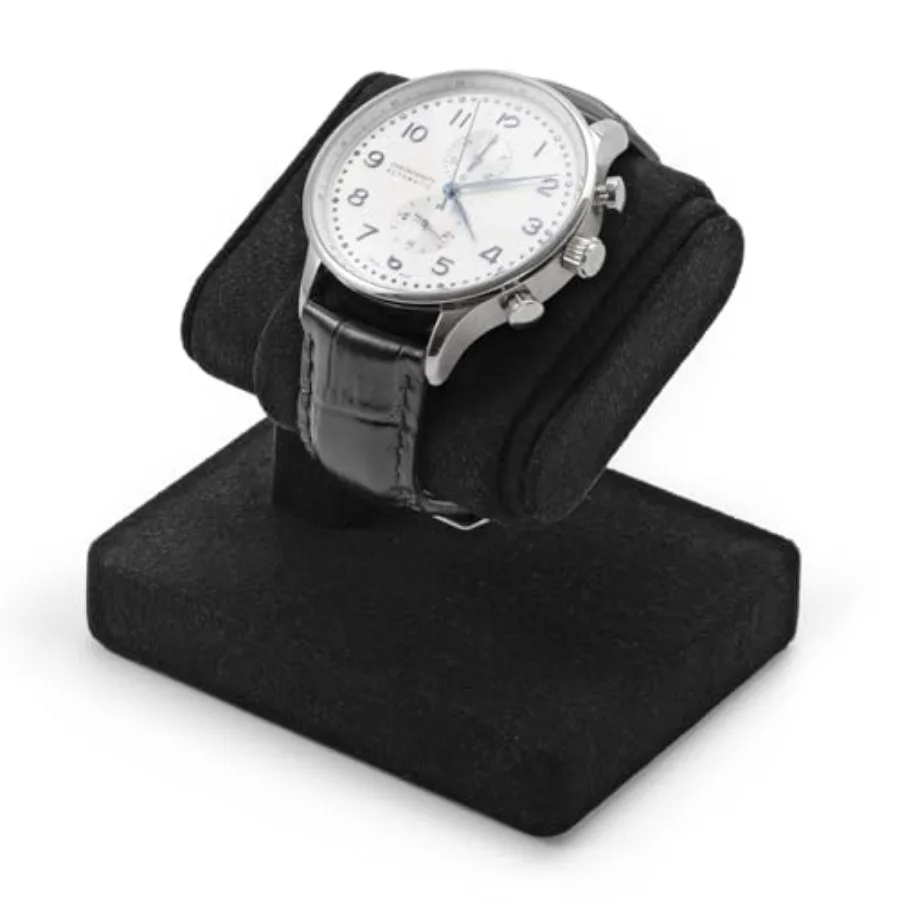 Single Watch Stand Display with Microfiber Lining - Compact Watch Holder for Jewelry Stores, Exhibits, or Home Decor Black