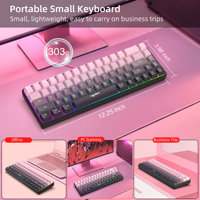 Wired Gaming Keyboard, Ergonomic Keyboard USB Cable Wired Gradient Keyboard with RGB Backlit Film 68 Key Compact