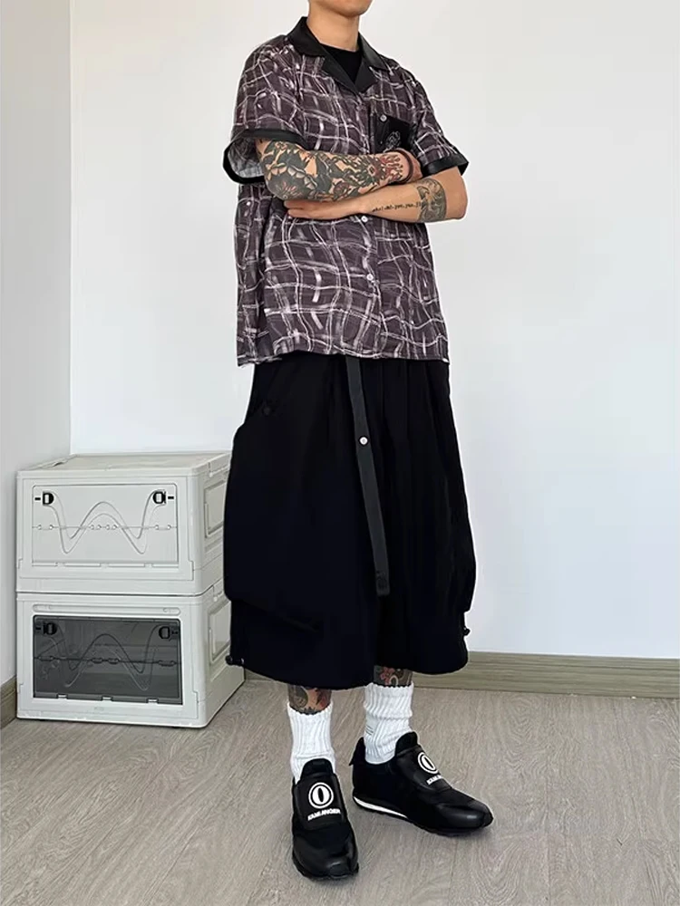 

Bla Loose Wide Leg Seven-Foot Men's Summer Casual Pants Thin Spor Brand Faionable Six-Foot orts Straight Tube Trousers