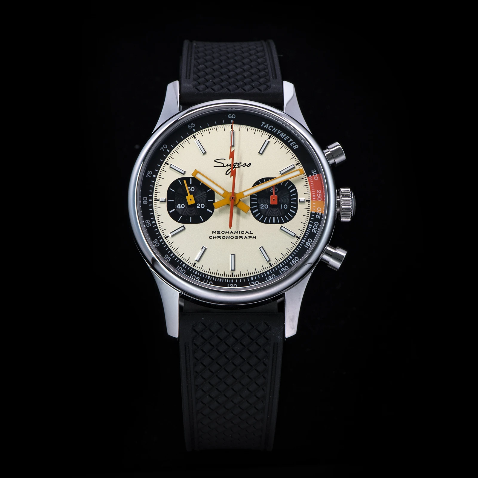 Sugess 1963 Fliegeruhr Herren Chronograph mechanische Armbanduhren Original ST1901 Schwanenhalswerk Saphirglas Racing 2022