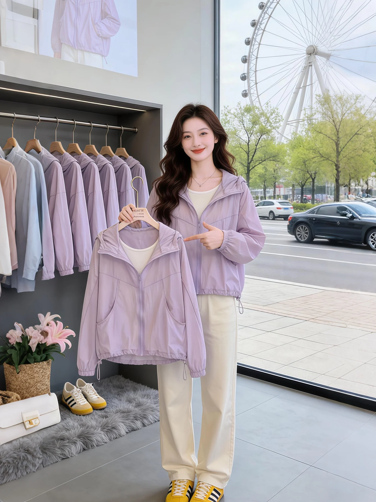Summer Outerwear Loose Casual Thin Sun Protection Fashionable Stylish Slimming Lightweight Coat for Women Commute Style