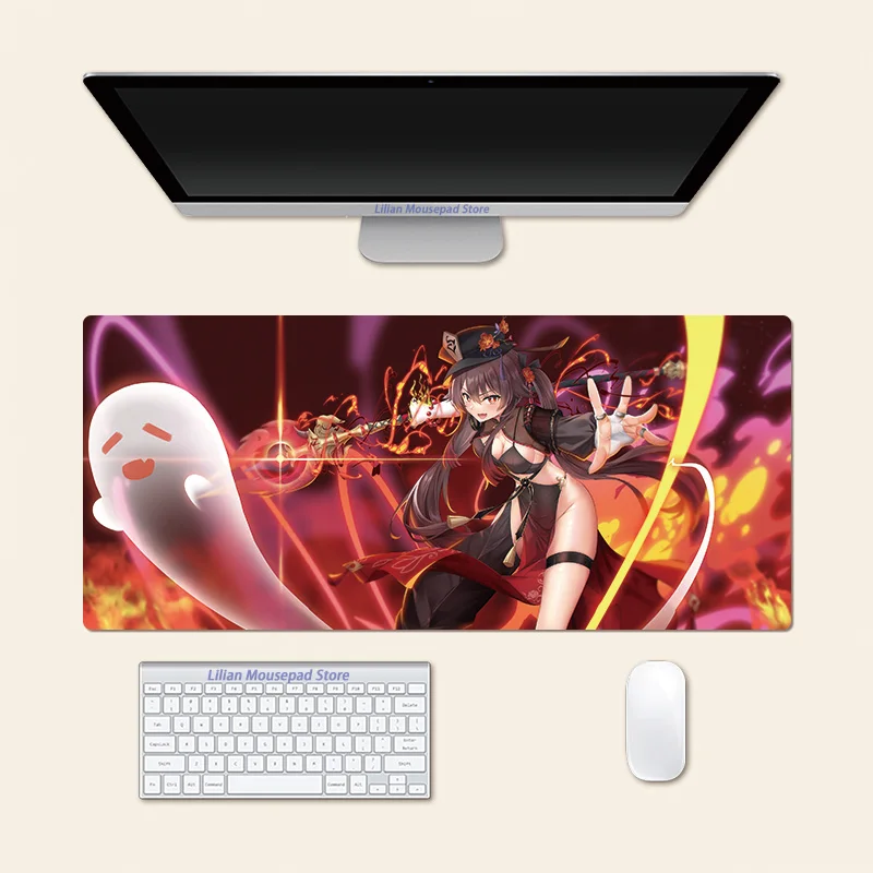 Genshin Impact Anime Hu Tao Large Mouse Pad PlayMat Office Mousepad Game Creative Desk Gaming Mat