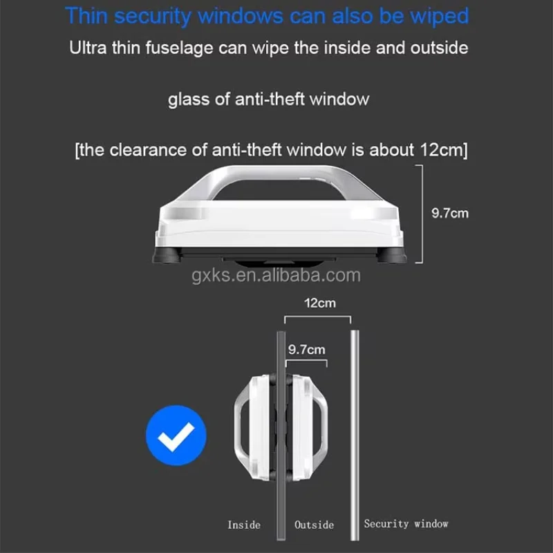Commercial Smart House Window Vacuum Cleaner Rechargeable Cordless Wireless Wall Glass Windows Cleaning Robot