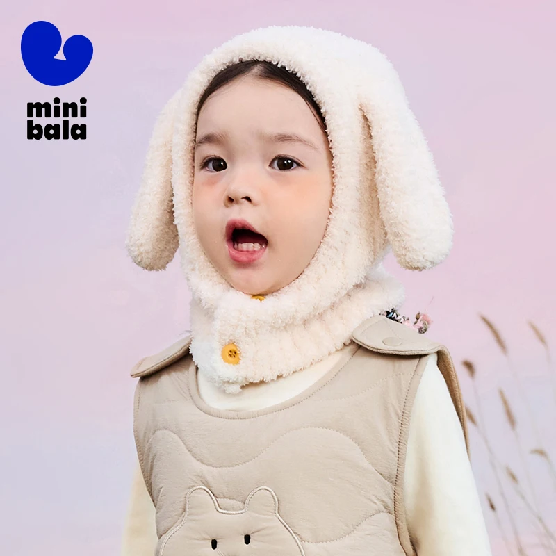 Mini Bala Winter Hat for Girls Beanie Hat New in Winter Children\'s Warm Breathable Hat with Ear and Neck Protection