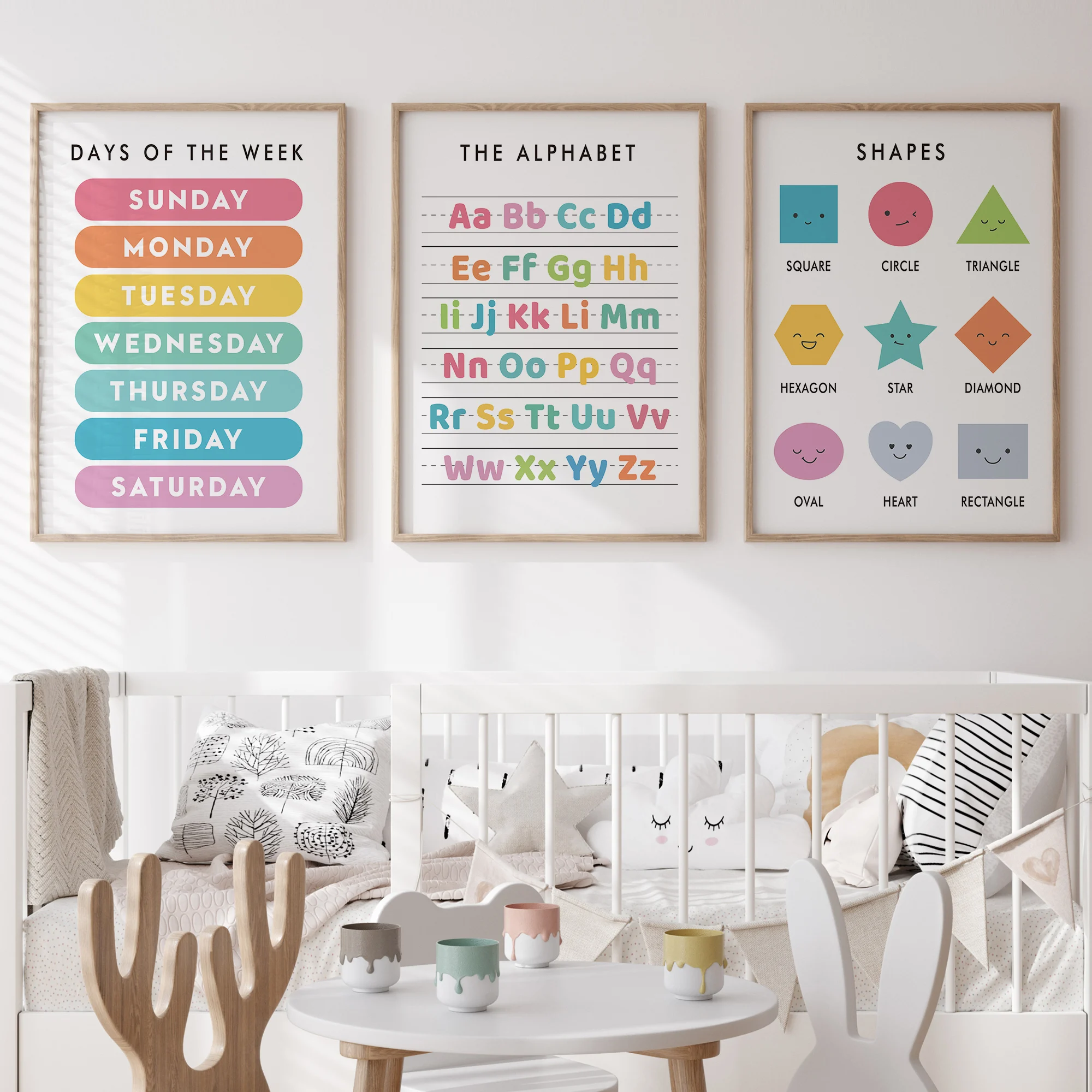 6 Buah Lukisan Poster Kanvas G - Kids Education Name ulasan dan harga