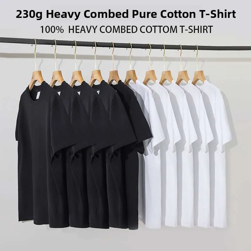 

Футболка Heavy ort Sve, 230 г, из чистого хлопка, удобная, дышащая, круглая, свободная посадка, весна-лето, базовый крой