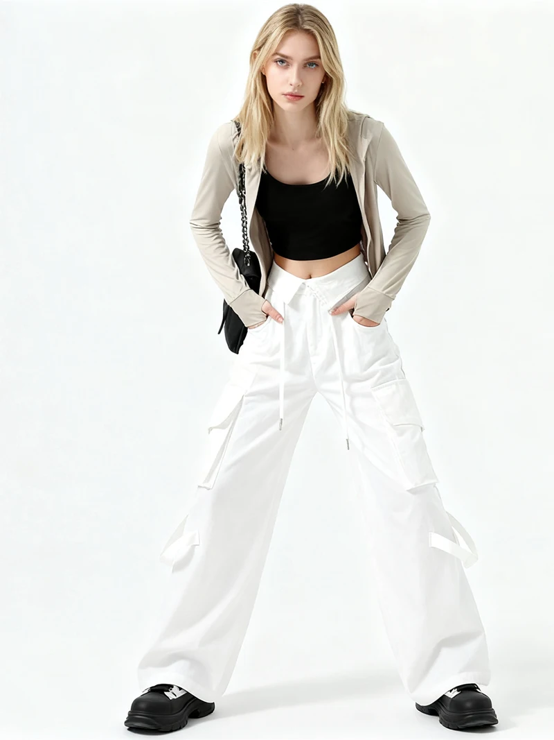 

Брюки-карго женские красные всесезонные хлопковые брюки для бега тонкий эластичный пояс дышащие впитывающие пот ежедневные гибкие брюки для отдыха OL