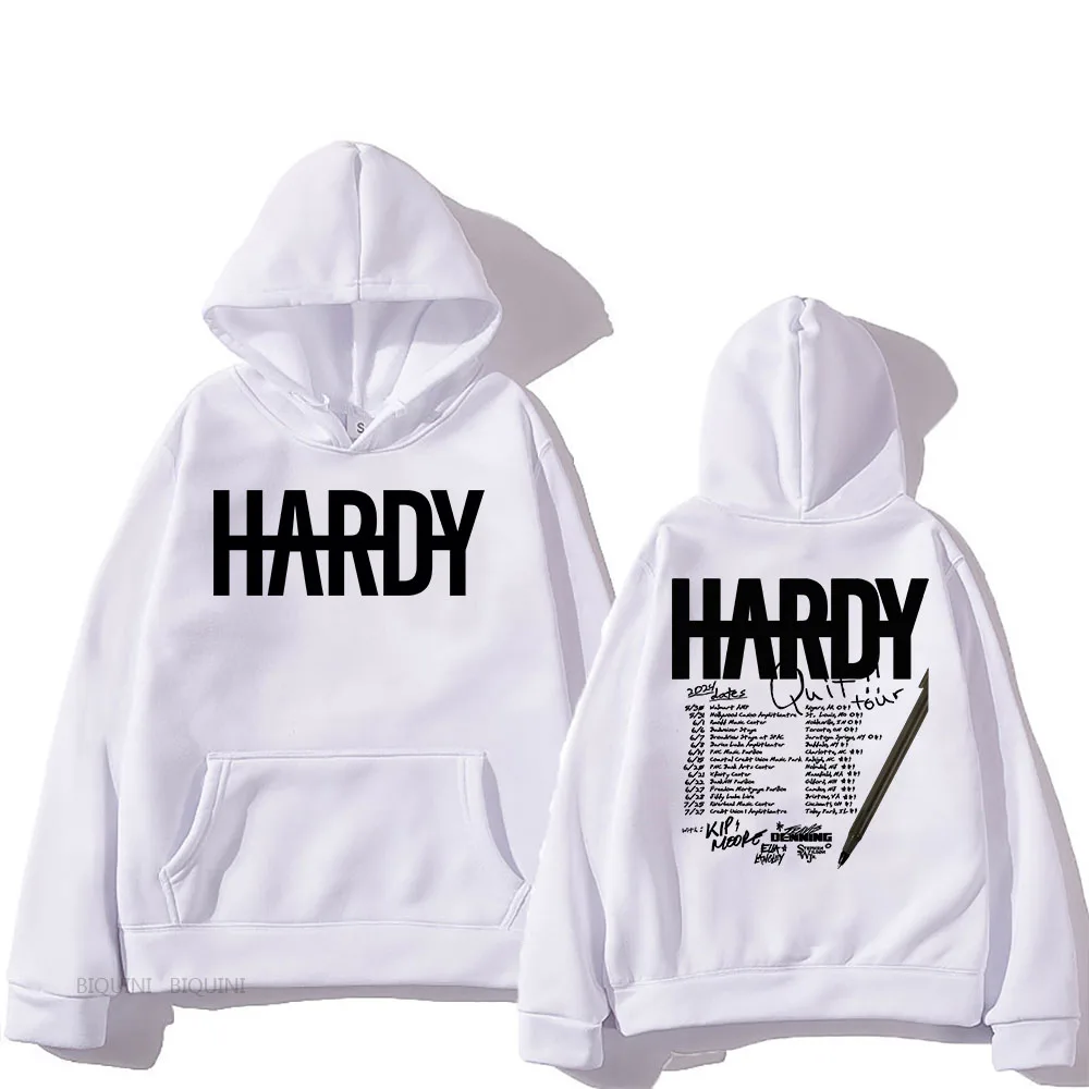 

Streetwear Hip Hop HARDY JIM BOB 2024 Quit!! Tour Hoodie Men Unisex Casual Hooded Sweatshirts with Pocket Sudaderas Winter Hoody