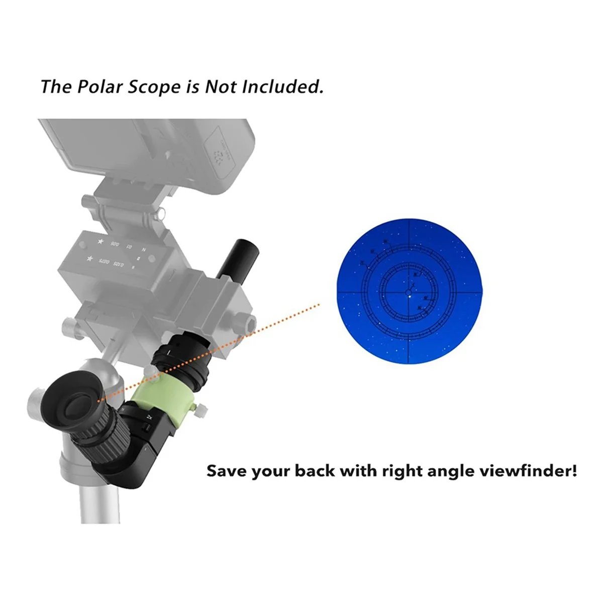 

LDFH Right Angle Viewfinder with Adapter for Polar Scope, Built-in Diopter and 360°Rotating for Doing Polar Alignment