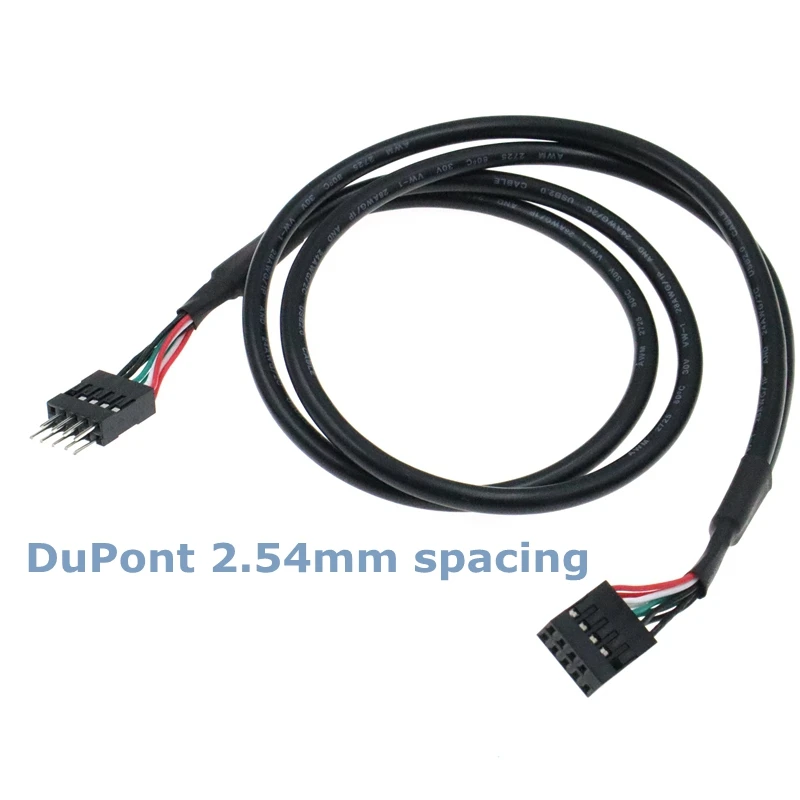 0.3m Main Board Chassis Front 9-pin Terminal USB 2.0 male to female Extended Cable DuPont 2.54mm Data Cable Power Supply Line