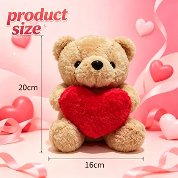 Teddy Bear With Heart Plush Cuddly Stuffed Bear Gifts Holding Heart for Valentine's Day…