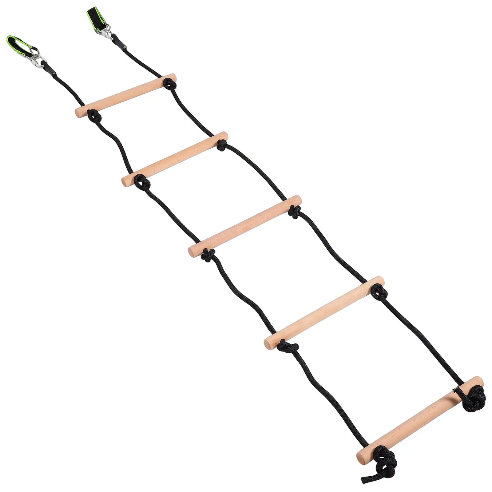 

1Set Wooden Climbing Rope Ladder Multifunctional Kids Climbing Frame Portable Outdoor Rope Ladder Playset for Treehouse Swing