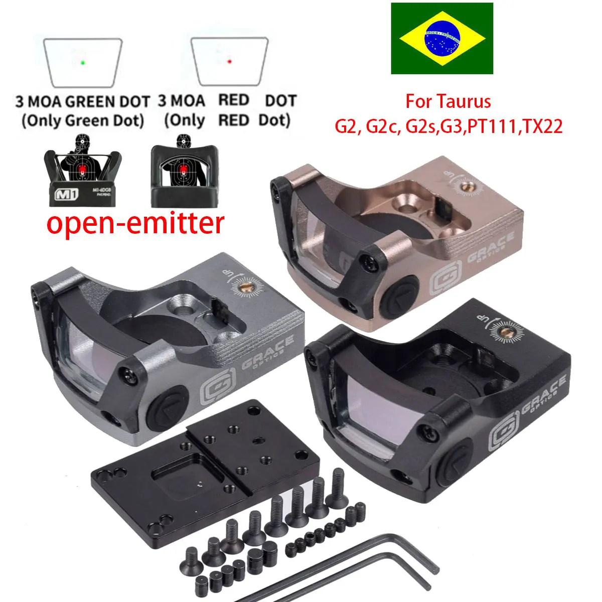 Red Dot Green Dot Reflex Sight For Tactical RMR M1 Taurus PT111 G2 G2c G2s G3 Pistola Handgun Top open-emitter Rapid Fire Scope