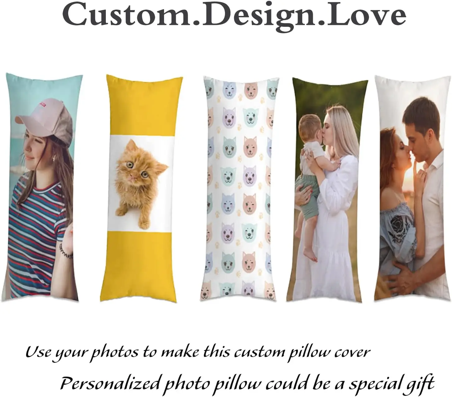 Custom Pillow Cases Custom Pillows with Pictures Long Printed Pillow Cases Personalized Cover Family Gift  Any Picture