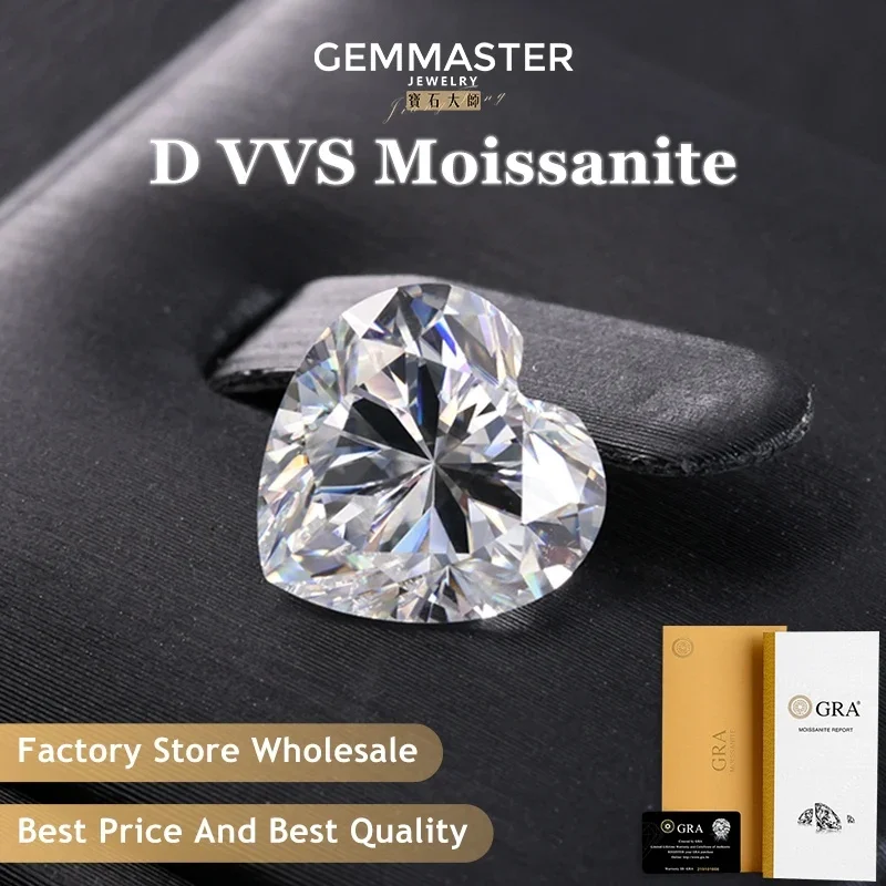 

Муассанит в форме сердца Камни Драгоценные камни D VVS с сертификатом GRA Лучшее качество Свободные