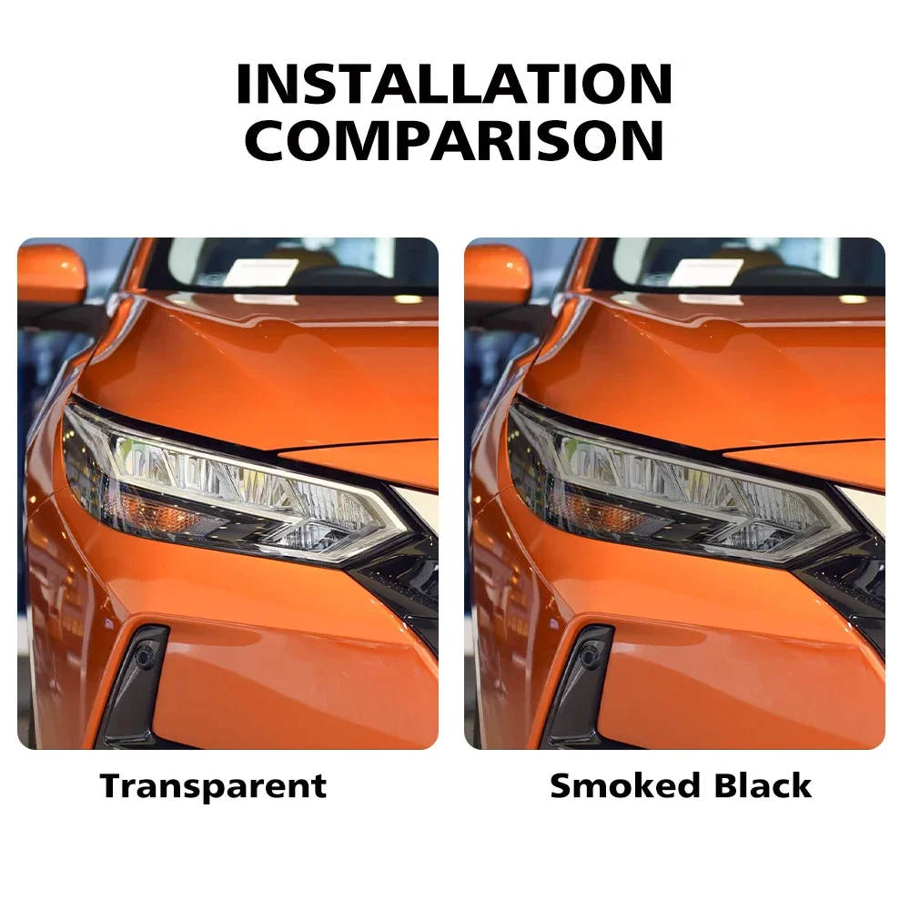 Premium Pre-Cut TPU Headlight Film Smoke Black High-Gloss for Nissan Sylphy/Sentra B18 2020-2026 PPF Anti-Scratch Vinyl Wrap Kit