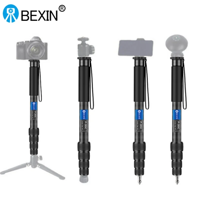 BEXIN P285C Professional Carbon Fiber Monopod Portable Travel Selfie Monopod Bracket for DSLR Camera Tripod Video Shooting