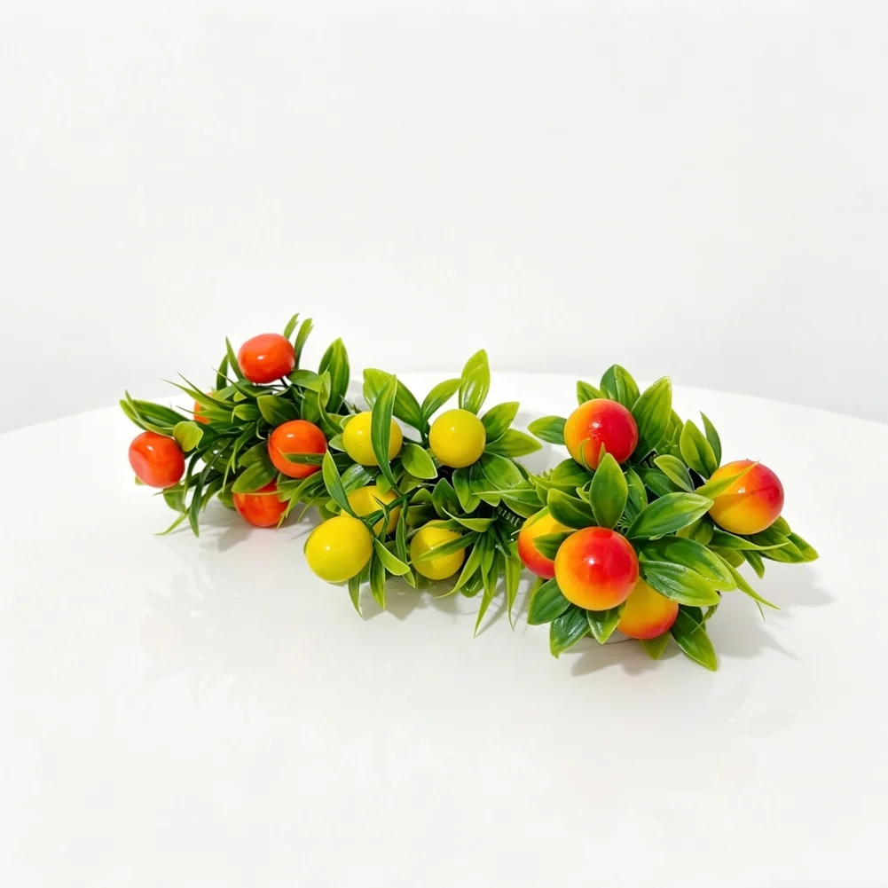 Artificial Fruit Tree Bonsai Miniature Potted Plant 18cm Foam Fake Orange Pomegranate Decoration For Home Living Room Office Des