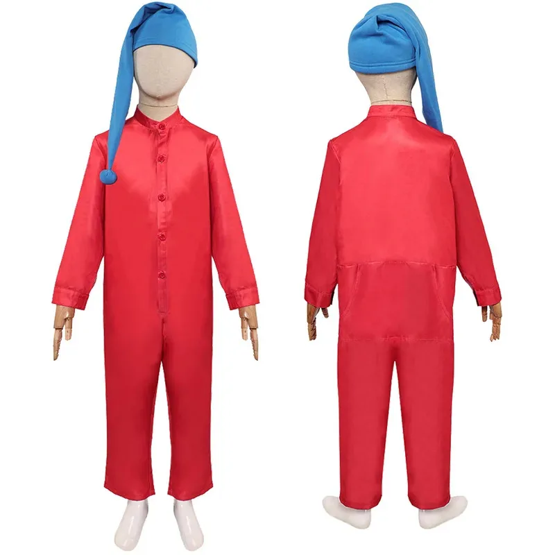 

asdh8@Kids Cartoon Princess Dwarf cosplay Costume Children Sleep Headgear Red Jumpsuits Child Roleplay Halloween Party Carnival