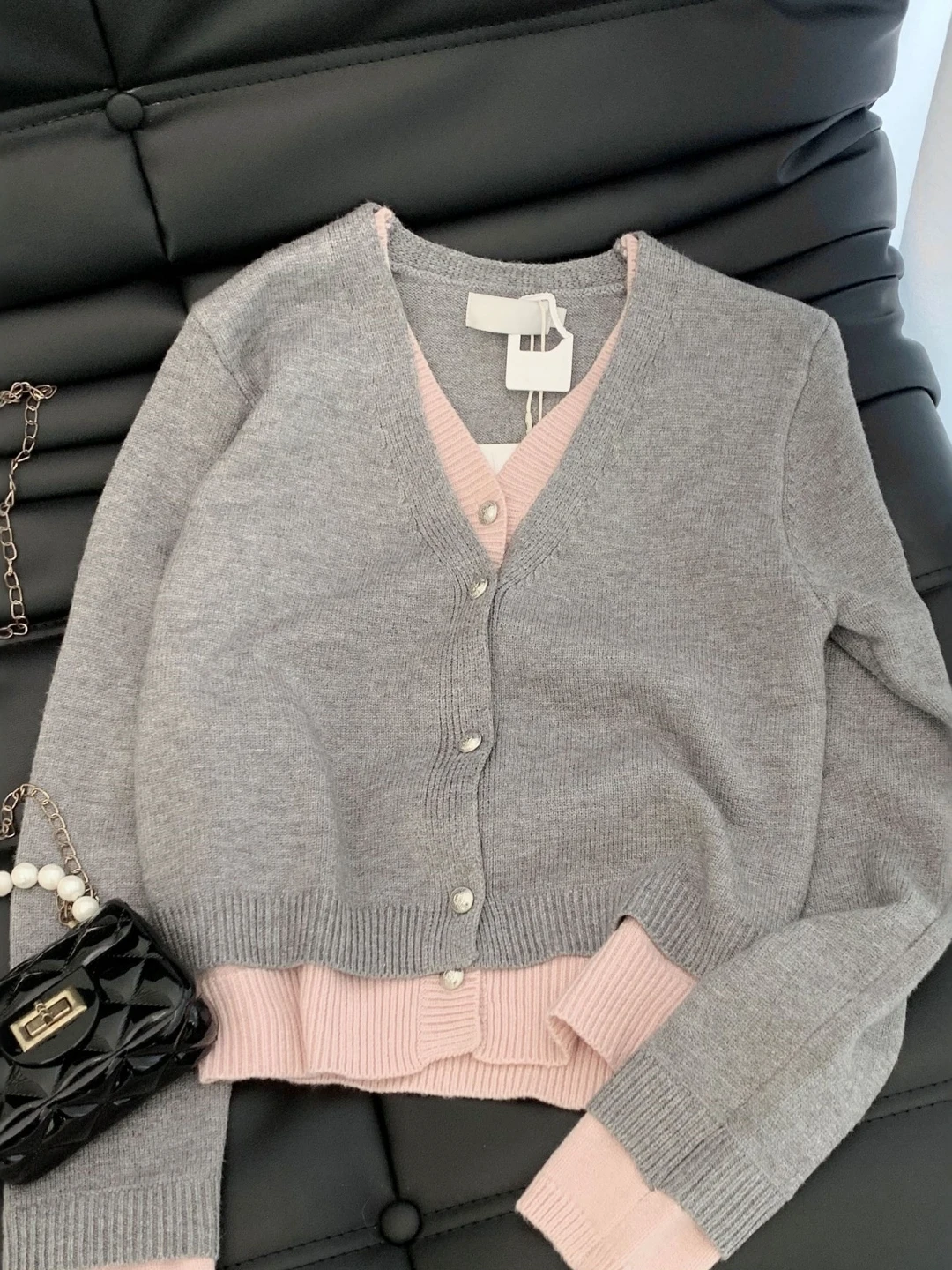 

Мягкий уютный вязаный открытый кардиган, женский зимний свитер большого размера Lazy Sle Jaet V-Ne Long Sve Regular Fit, корейский Sle