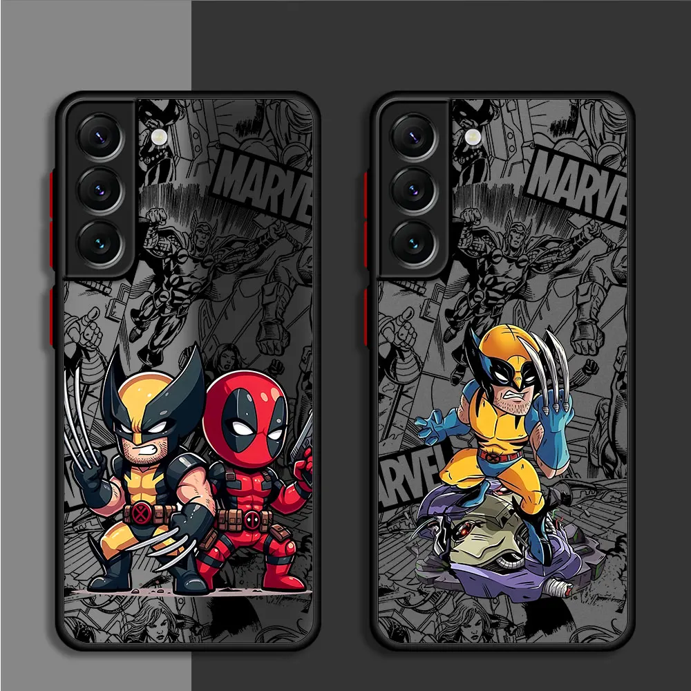 Cover Luxury Marvel Deadpool And Wolverine Cartoon Case for Samsung Galaxy S21 S24 Ultra S23 Ultra S20 FE S10 Lite S9 S22 Plus