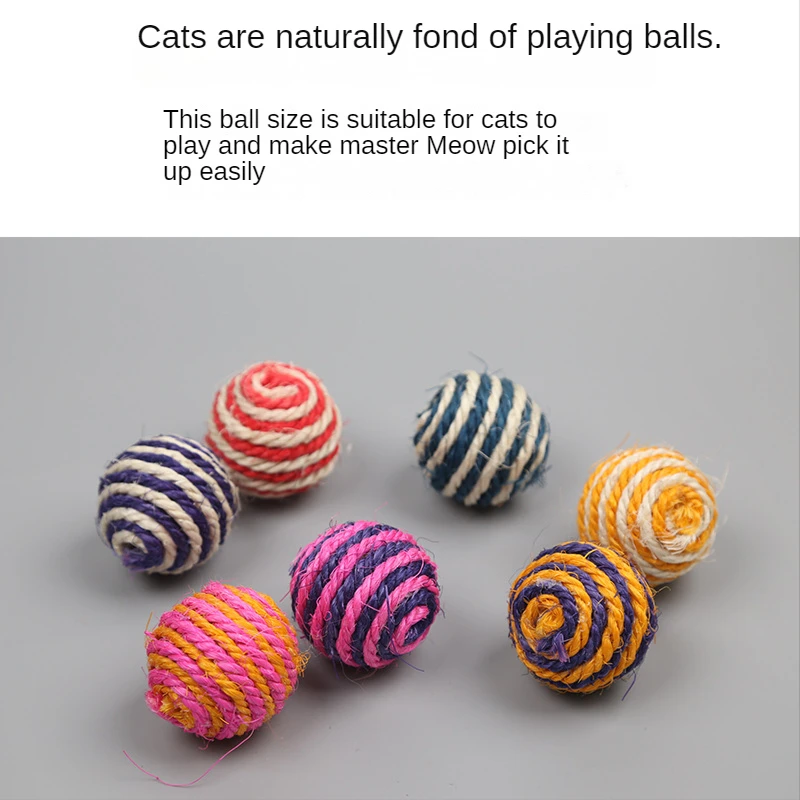 New Sisal Ball Pets Cat Scraper Toys for Cats Catnip Chats Pet Supplies Goods Accessories Scratcher Products Home Garden