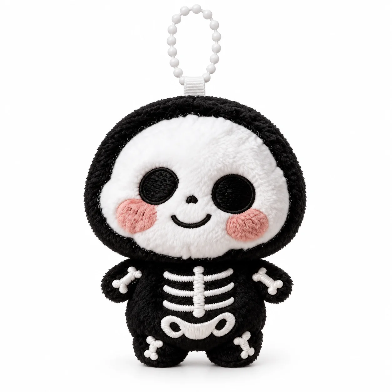 Cute Skeleton Plush Keychain Charm, Soft Ghost Baby Doll Pendant for Backpack, Bag or Keys