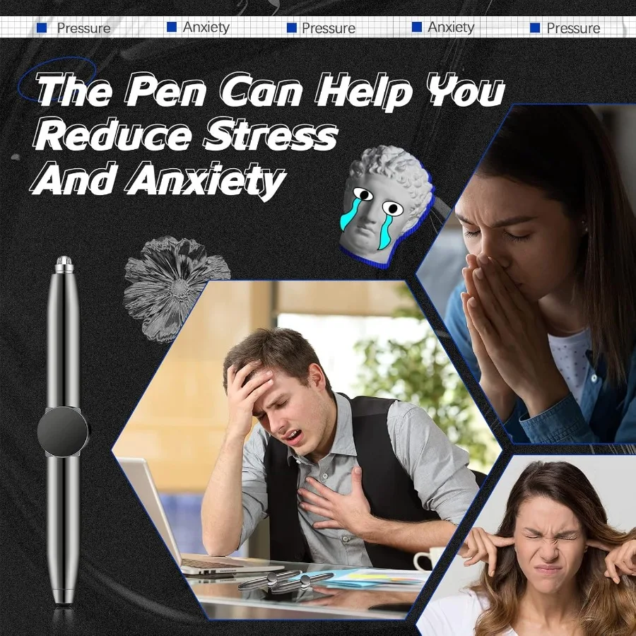 قلم تشينكو مكون من قطعتين مع ضوء LED متعدد الوظائف يساعد على التفكير قلم هدية مثالي للعودة إلى المدرسة S