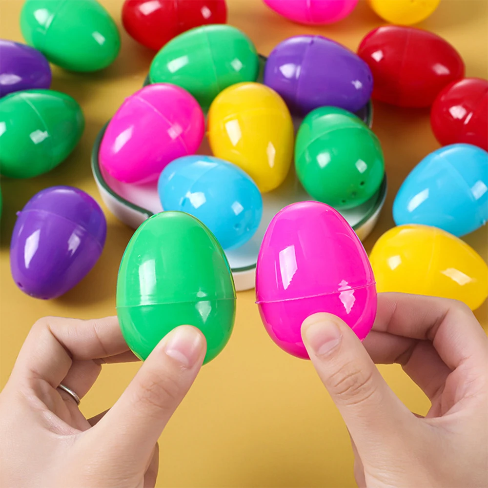 10Pcs Fillable Easter Eggs Bulk Colorful Plastic Refillable Empty Egg for Easter Egg Hunt Game Kids Party Favor Classroom Prizes
