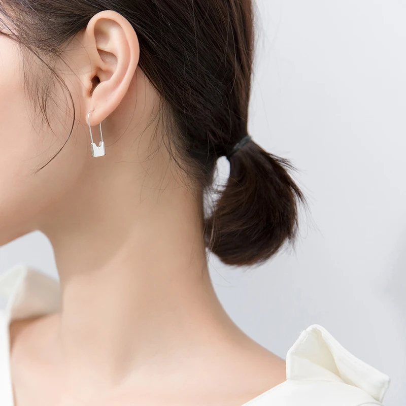 Modian Unique Design Stud Earrings Sterling Silver 925 Fashion HipHop Punk Earings Anti-allergy Earrings for Girl Women Gifts