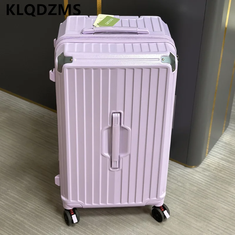 KLQDZMS 20"24"26"28"30"32"34"36 Inch Luggage Travel Bag ABS + PC Large Capacity Trolley Case with Cup Holder Suitcase