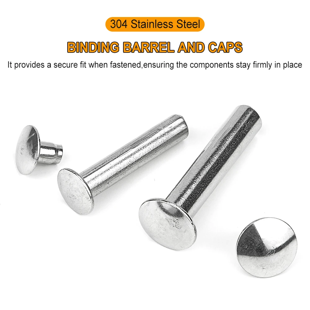JUIDINTO 3~10pcs Truss Round Head Hollow Shank Rivet Stainless Steel m2 m3 m4 m5 Semi Dome Head Self-plugging Rivet