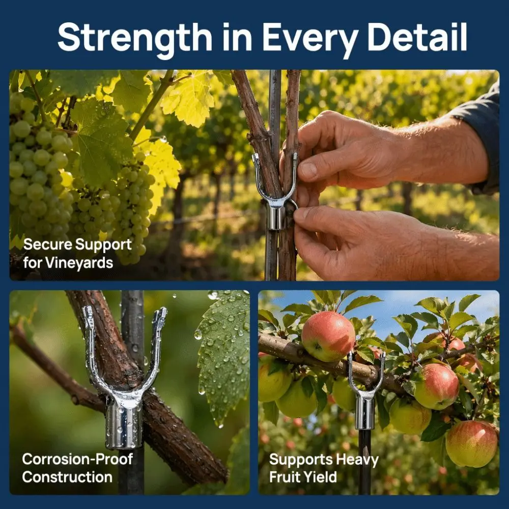 5pcs Practical Aluminum Alloy Branch Crutch Rust-Resistant Easy Install Tree Branch Support Durable Tree Brace Vine Support