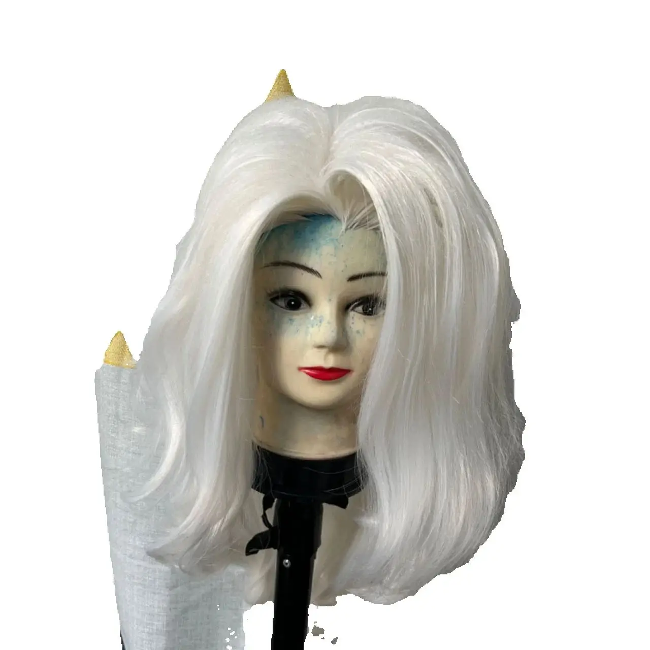 

White Wavy Cosplay Wig Women Long Curly Anime Game Character Dancer Style Halloween Party Heat Resistant Synthetic Hair Wig