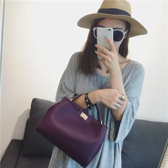 Bolso de mano de oficina de diseñador para mujer, bolsa de cubo de gran capacidad, bolso de mano con asa superior, gris, negro, verde, morado