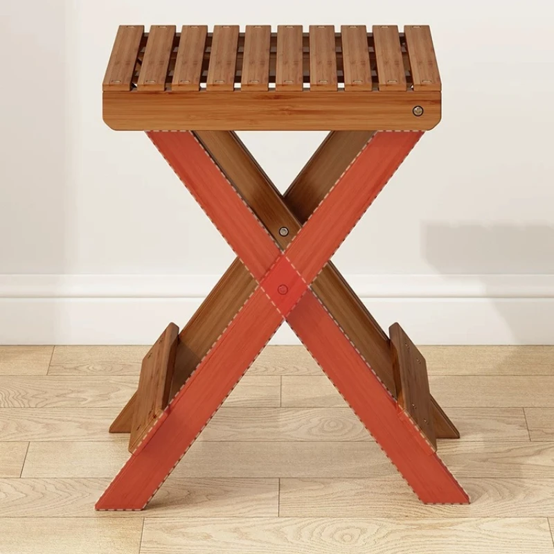 Multifunctional Bamboo Step Stool, Wide Pedal Ladder Chair, Indoor Household Climbing Bench, Safe Stable Standing Ladder Seat