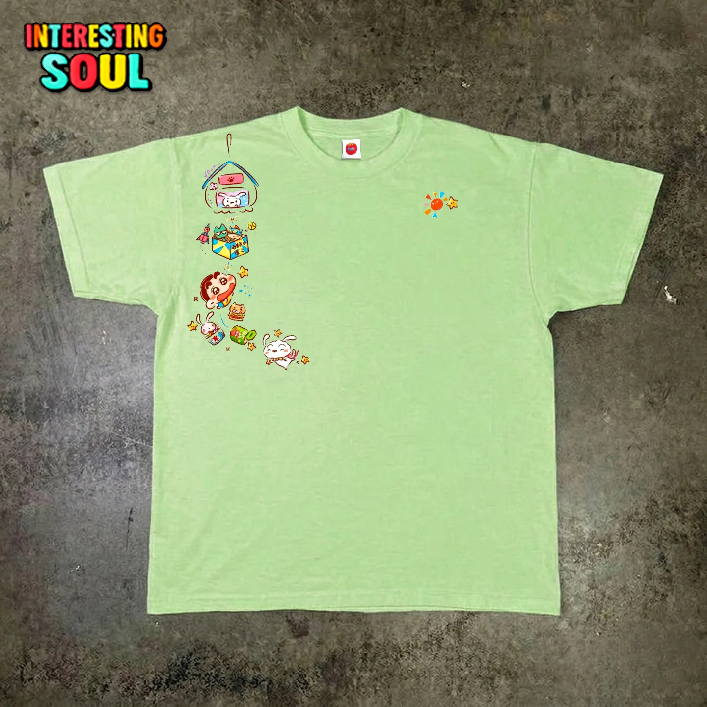 

Interesting Soul Short Sleeve T-Shirt College Style Sweet And Spicy Trend Original Versatile Chinese Brand Fashion Accessories
