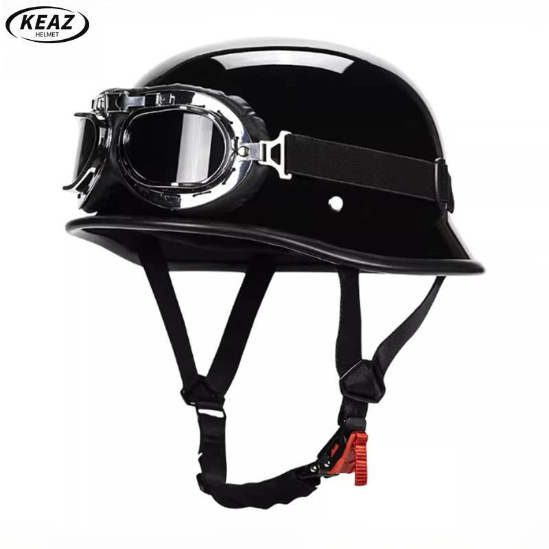 

Роскошный ярко-черный мотоциклетный шлем с очками в серебряной оправе и композитным материалом премиум-класса для ежедневной езды унисекс